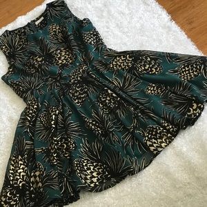 Maison Jules Gold and Black Pine Cones Dress